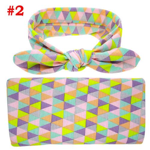 Newborn Swaddle Blanket and Headband Set