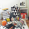 Canvas Laundry Basket Storage Bag With Leather Handles