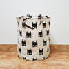 Canvas Laundry Basket Storage Bag With Leather Handles