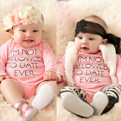 Girls Long Sleeve Bodysuit "Not Allowed To Date Ever"