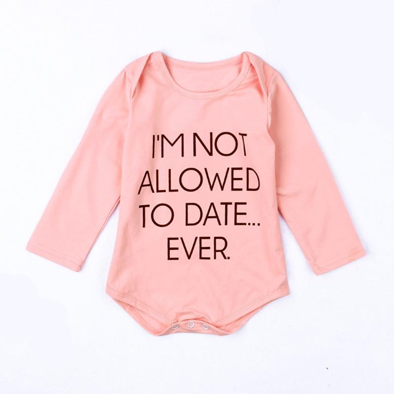 Girls Long Sleeve Bodysuit "Not Allowed To Date Ever"