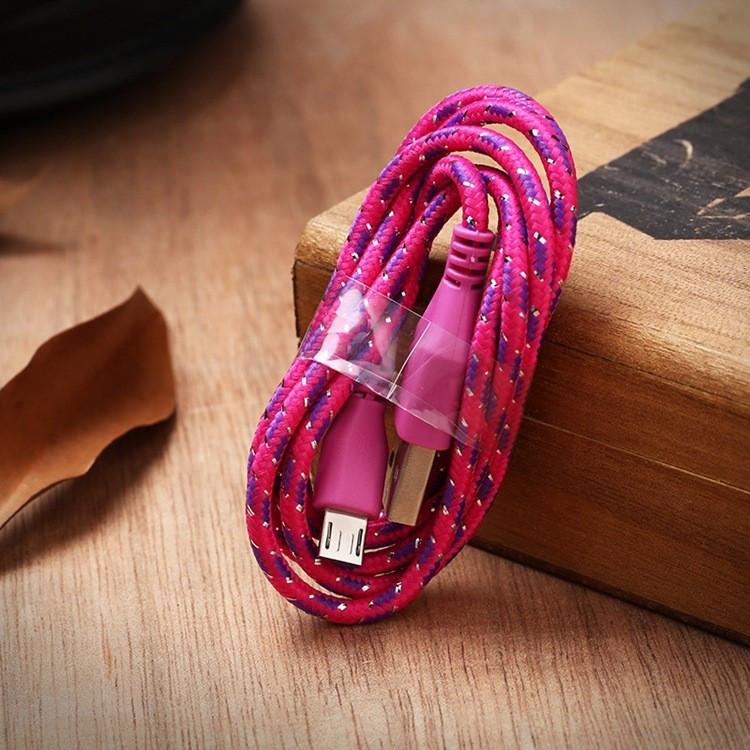 3ft/6ft Nylon Braided Micro USB Cable For Samsung Galaxy Cell phones