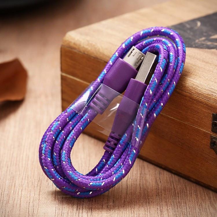 3ft/6ft Nylon Braided Micro USB Cable For Samsung Galaxy Cell phones