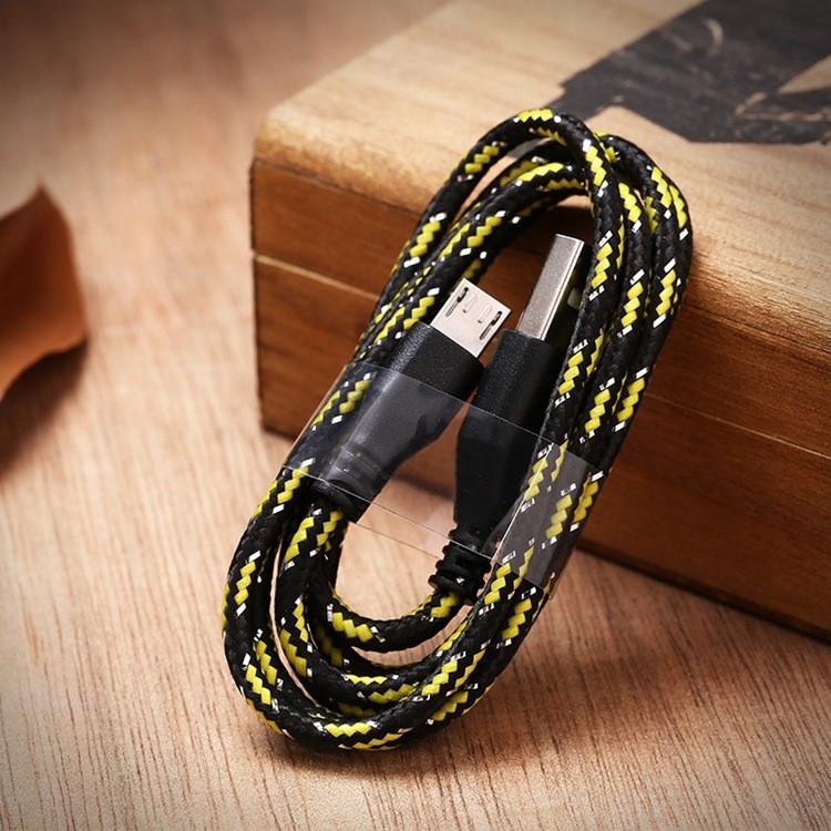 3ft/6ft Nylon Braided Micro USB Cable For Samsung Galaxy Cell phones