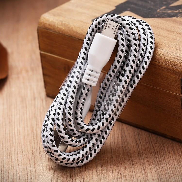 3ft/6ft Nylon Braided Micro USB Cable For Samsung Galaxy Cell phones