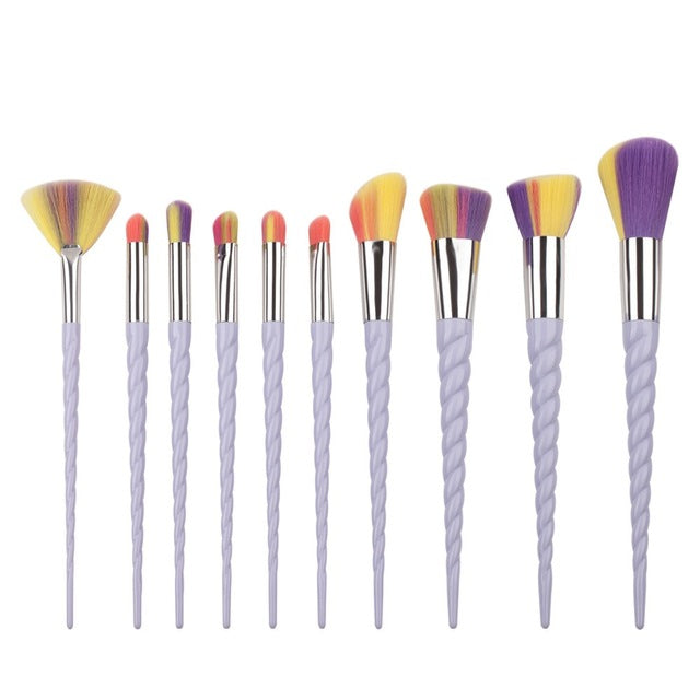 10pc Unicorn Maekup Brushes