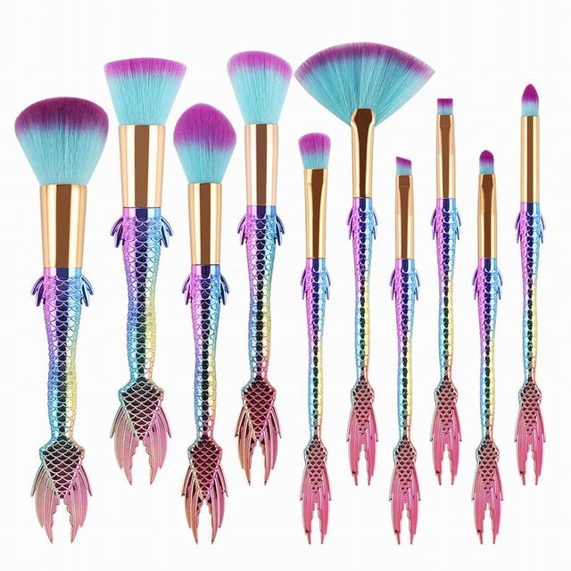 5/10pcs Fish Tail Makeup Brushes