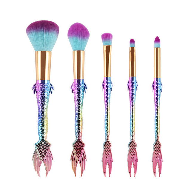 5/10pcs Fish Tail Makeup Brushes
