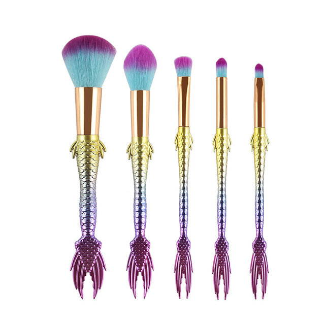5/10pcs Fish Tail Makeup Brushes