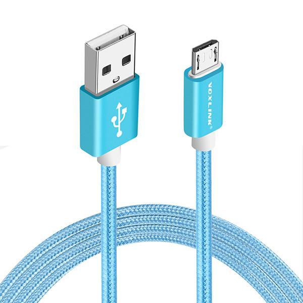 VOXLINK 0.5m/1m/2m/3m Nylon Braided Micro/Lightning to USB Data/Charging Cable for iPhone/Android