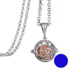 Round Essential Oil Flower Pendant With Glow-In-The-Dark Insert