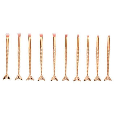 Golden Mermaid Makeup Brushes Set