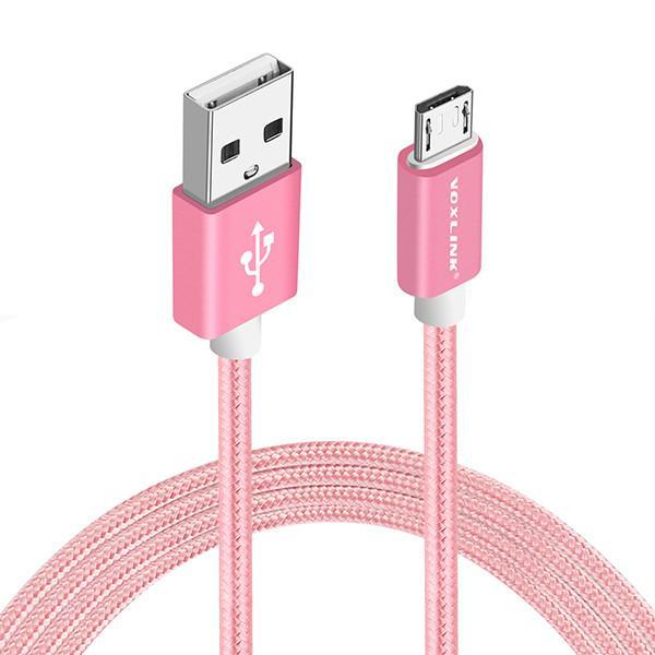 VOXLINK 0.5m/1m/2m/3m Nylon Braided Micro/Lightning to USB Data/Charging Cable for iPhone/Android