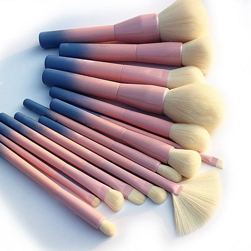 14pc Wood Makeup Brush Set