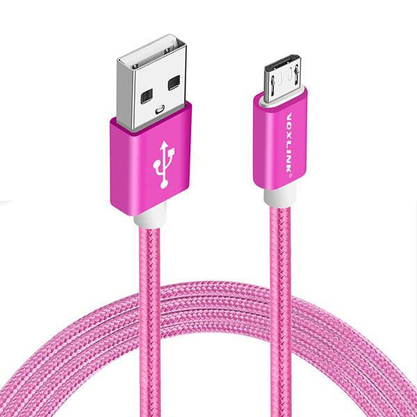 VOXLINK 0.5m/1m/2m/3m Nylon Braided Micro/Lightning to USB Data/Charging Cable for iPhone/Android