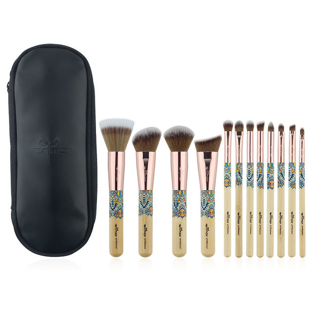Ranmor 12pc Wood Makeup Brush Set